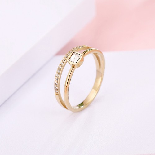 Nhẫn Nữ 2 Lớp Đính Đá Nhân Tạo Titan Ko Đen TT 3564