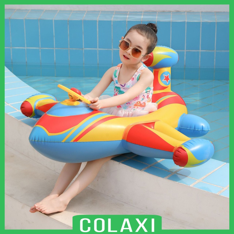 [COLAXI]Airplane Float Pool Swimming Inflatable Kids Seat Steering Wheel Party