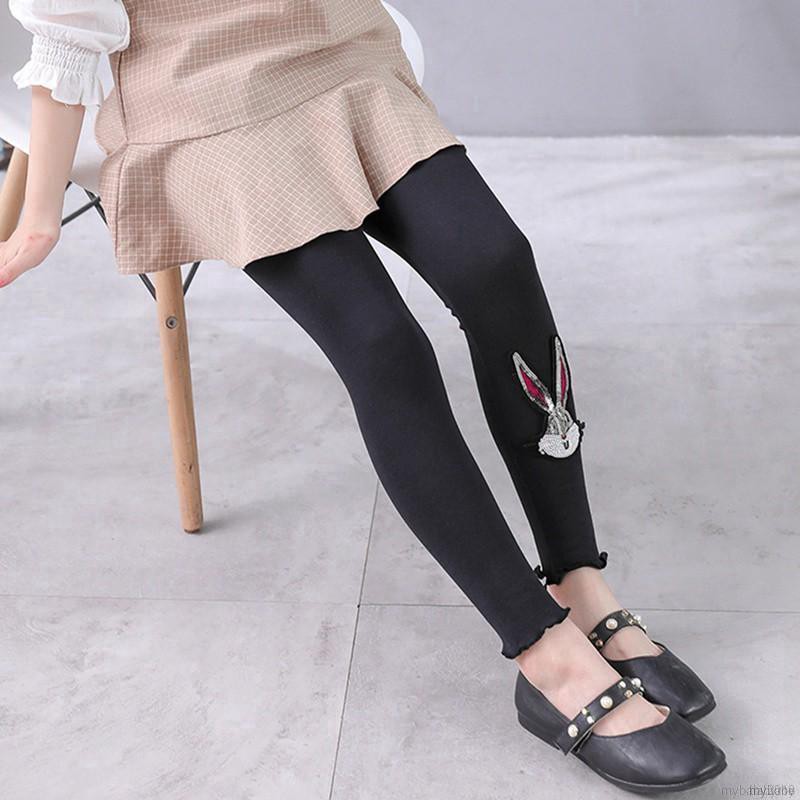 Quần Legging Cotton Lưng Thun Hình Động Vật Xinh Xắn Cho Bé Gái