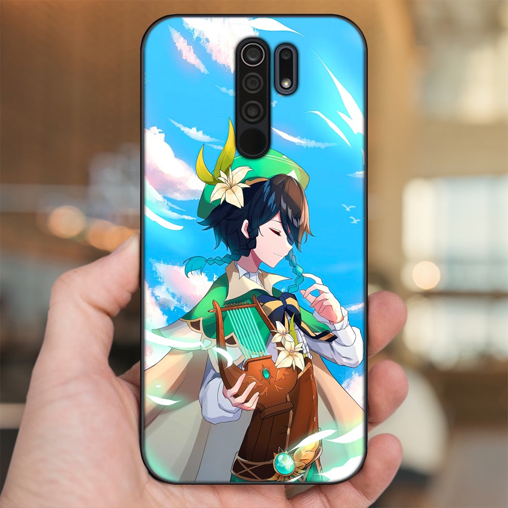 Ốp lưng Xiaomi Redmi 9 viền đen in hình Venti Genshin Impact
