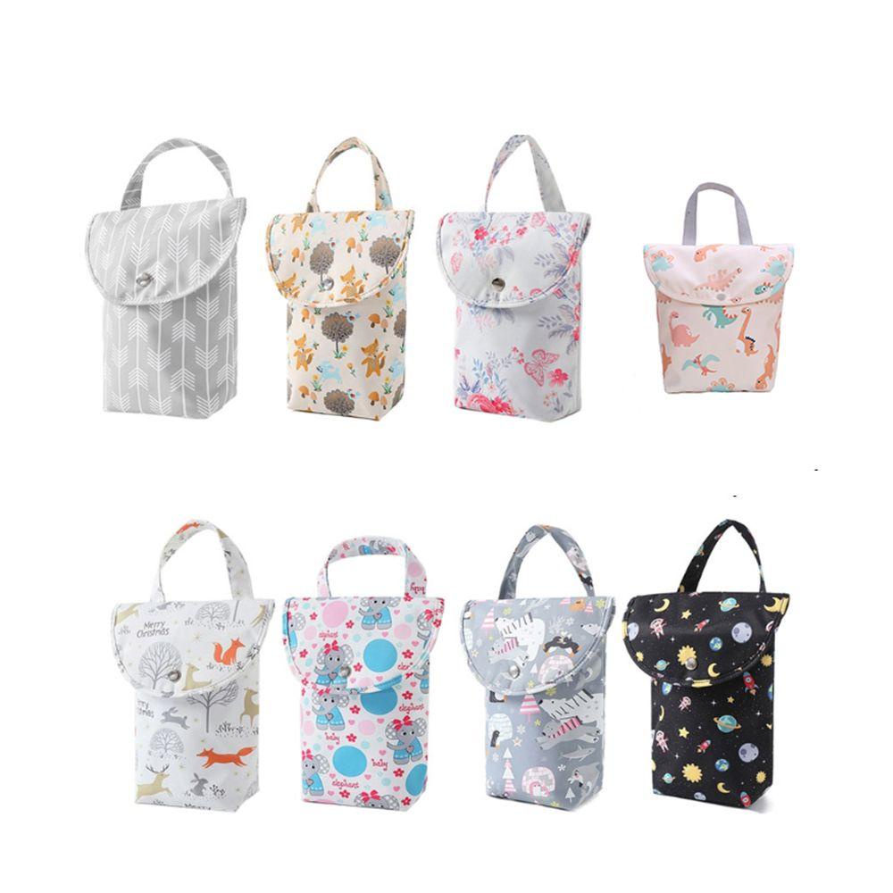 Túi Đựng Tã Em Bé Bằng polyester Chống Nước Đa Năng In Hình Thú Dễ Thương