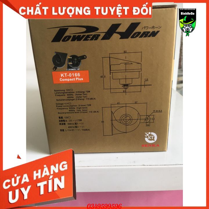 còi sên hàn quốc (giá 1 cặp), còi ốc oto dùng điện 12v,24v, lắp đặt cho oto, xe máy, siêu bền, âm thanh to.