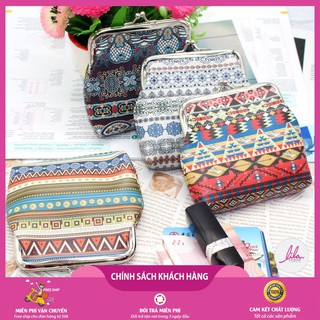 Bóp Ví mini Họa Tiết Thổ cẩm dễ thương nhỏ gọn bỏ túi thời trang "FREESHIP 50K"