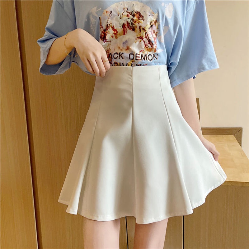 Chân Váy Chữ a Lưng Cao Xếp Ly Màu Hồng Thời Trang Phong Cách Mới Cho Nữ