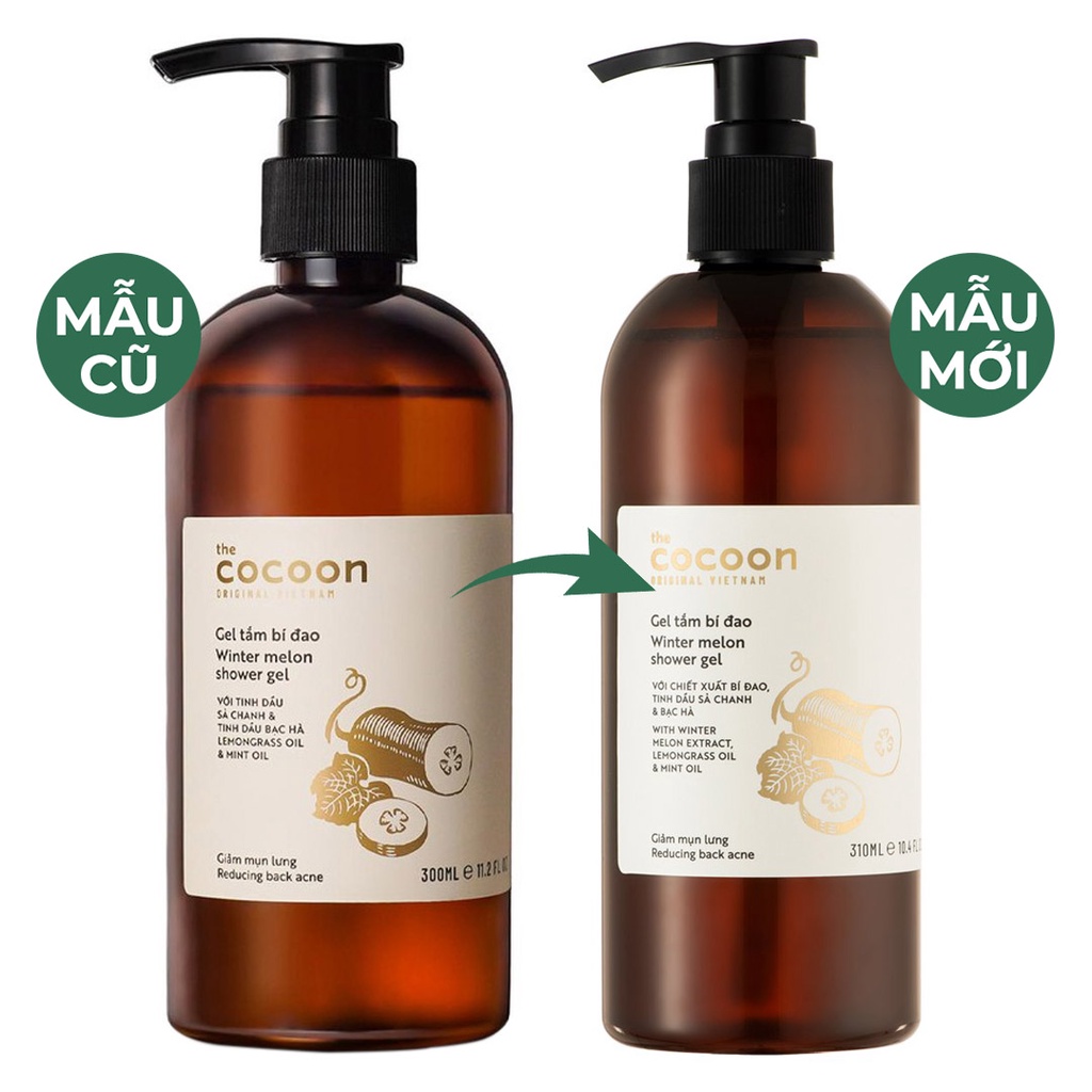 Gel tắm bí đao Cocoon 300ml winter melon shower gel làm sạch mụn