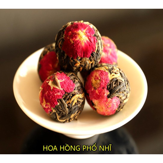 Trà phổ nhĩ hoa Điền Hồng 1 viên ( hồng, mẫu đơn, kim ngân, phụng tiên, nếp, mộc, bạch cúc, kim cúc, trần bì, bách hơp) | BigBuy360 - bigbuy360.vn