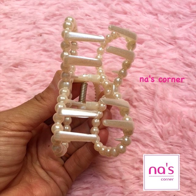 Kẹp cua nhựa nhỏ giả ngọc trai dễ thương