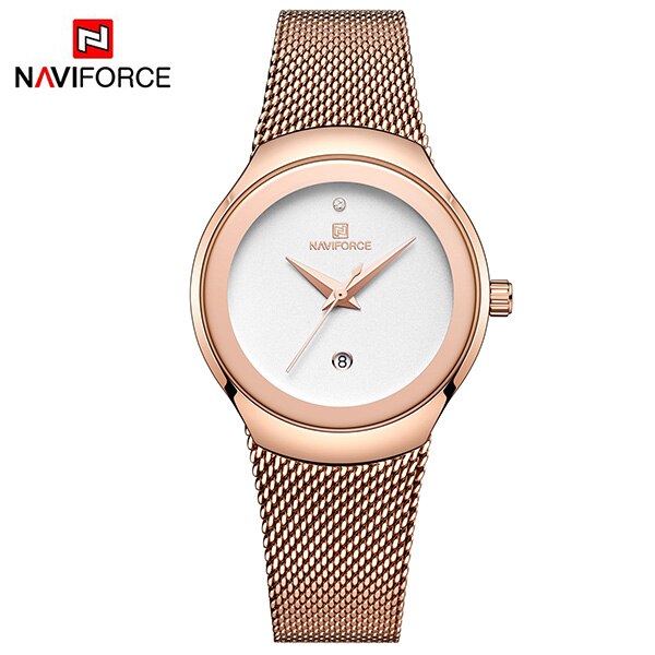 NAVIFORCE NF5004 Women Casual Fashion Mesh Band Analog Quartz Watch