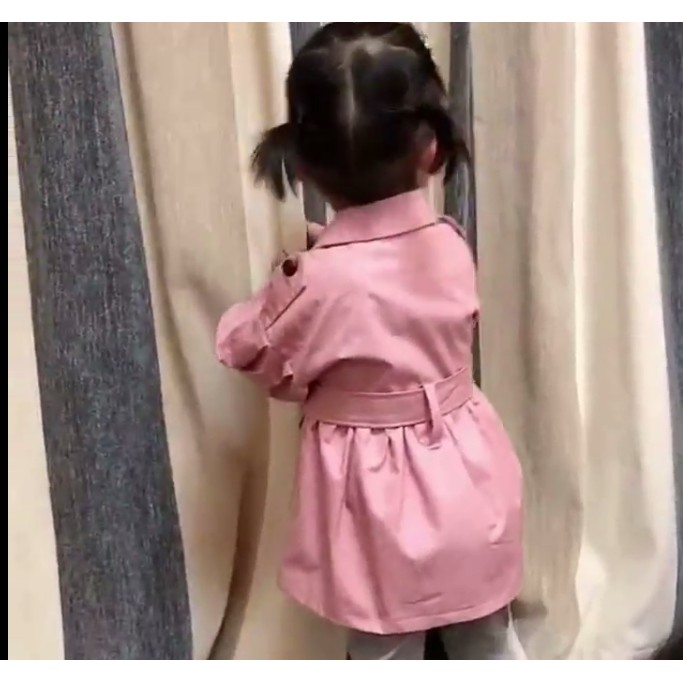 Áo khoác cotton có nơ dễ thương cho bé gái