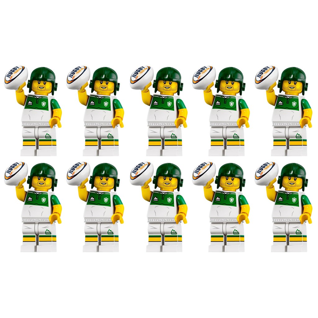 Combo 10 Nhân vật bóng bầu dục chơi cho đội Rugby - LEGO Minifigure Series 19