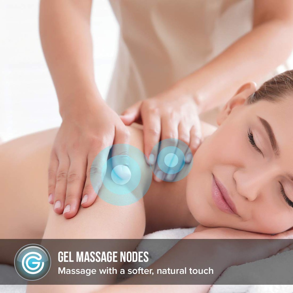 [CHÍNH HÃNG] Đai Massage Vai Cổ Gáy USA công nghệ 3D Shiatsu GEL HoMedics NMS-700RCG-EU