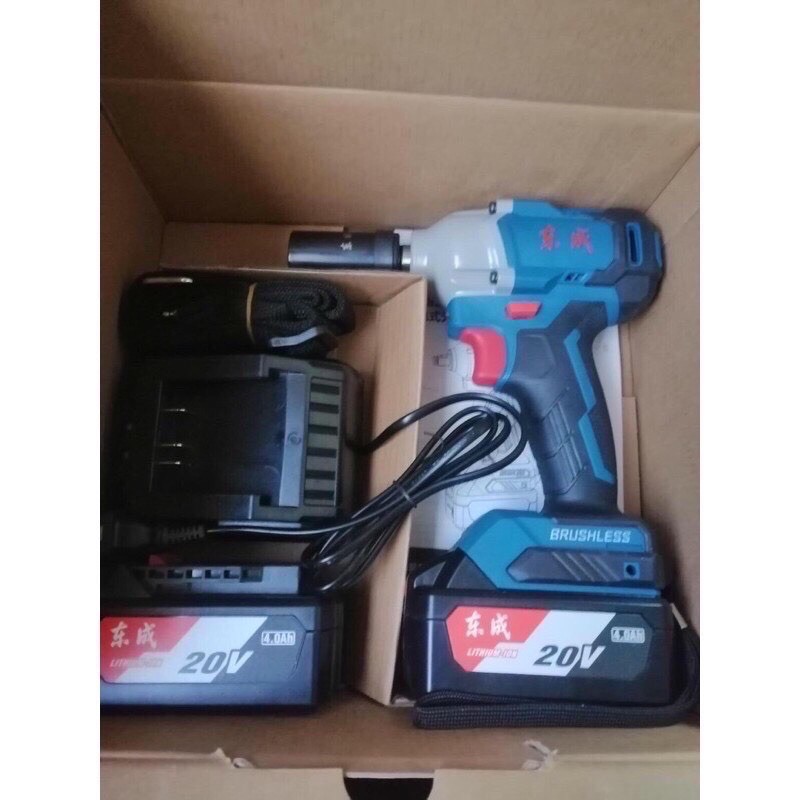 Máy siết bu lông DONGCHENG- 298 -20V CHính hãng  hàng không chổi than tặng đầu chuyển vít