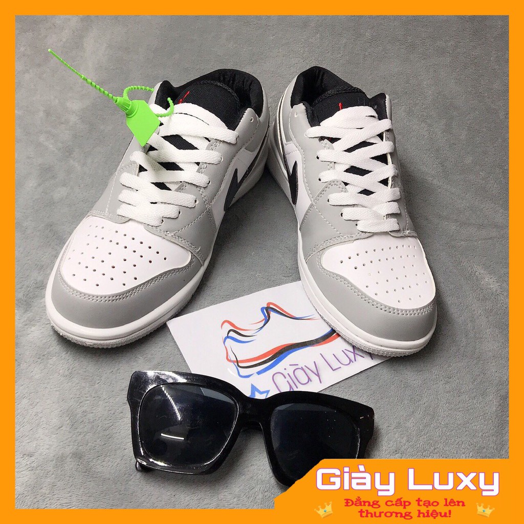 Giày Thể Thao Sneaker Nam\Nữ Xám Trắng Cổ Thấp, Cao Cấp - NJT1