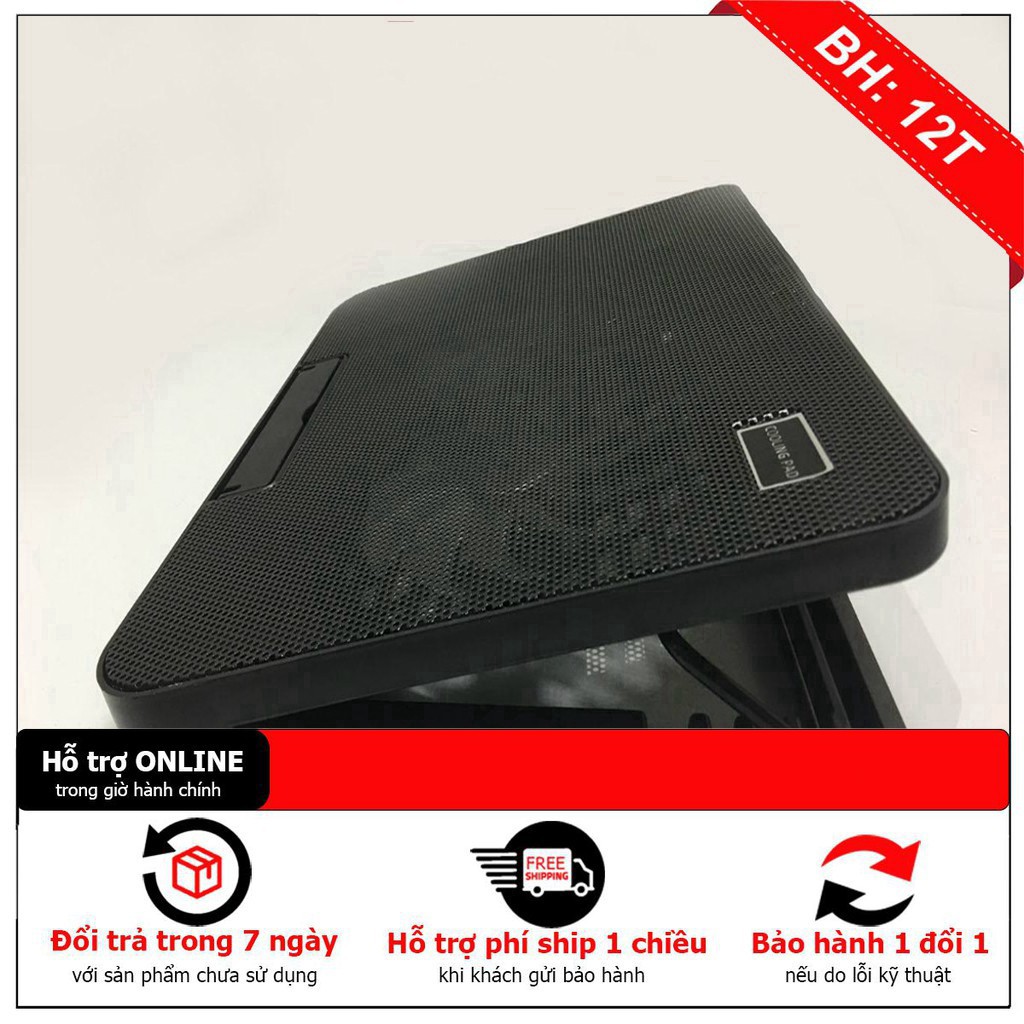 Đế tản nhiệt Laptop Cooling Pad N99 - Đế nghiêng 45 độ - 2 Quạt cực mát - BH 3 tháng