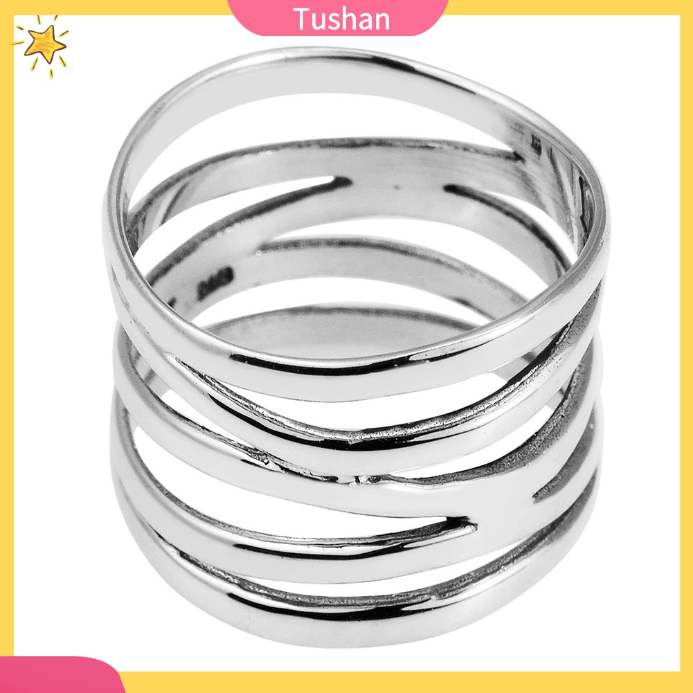 Nhẫn Đính Hôn 5 Lớp Đính Đá Thời Trang Cho Nữ