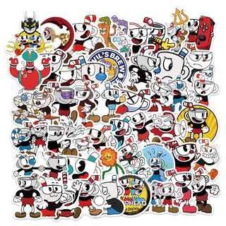 Set miếng dán trang trí hình nhân vật game Cuphead độc đáo
