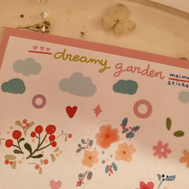 Meimei Sticker - Set sticker Dreamy Garden hoa lá xinh xắn trang trí sổ