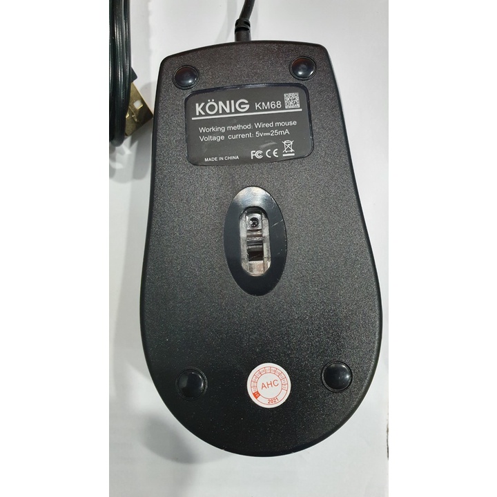 Chuột quang có dây KONIG KM68, KẾT NỐI cổng USB 2.0 và 3.0