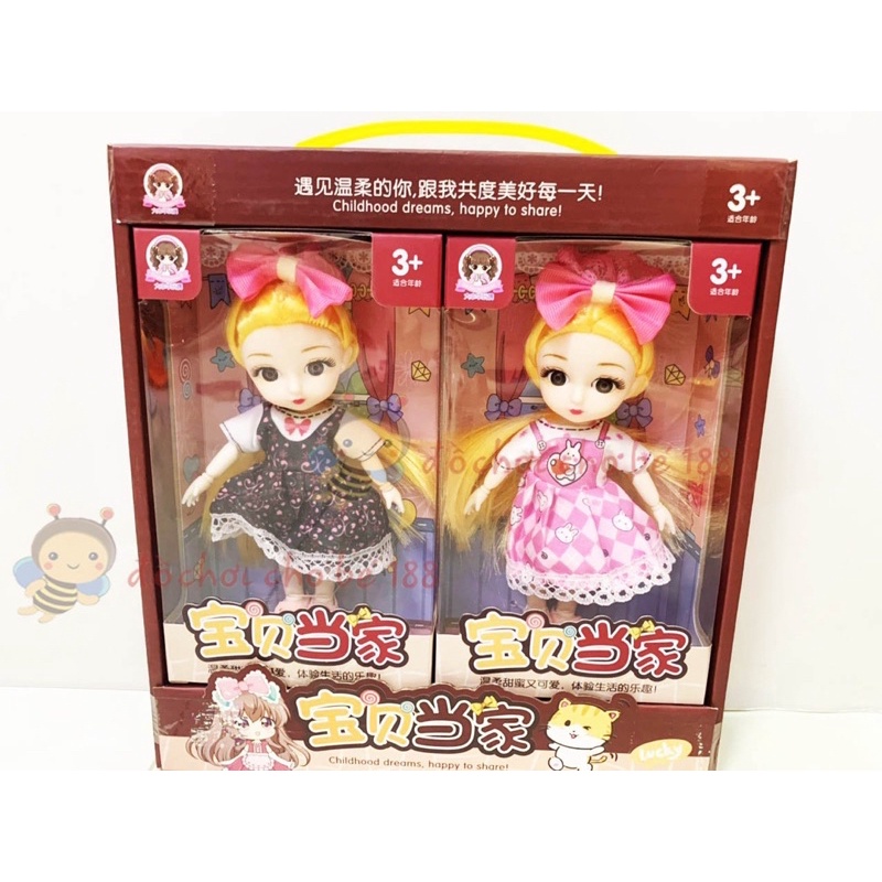 Búp bê barbie mắt 4d xinh xắn kích thước 16cm