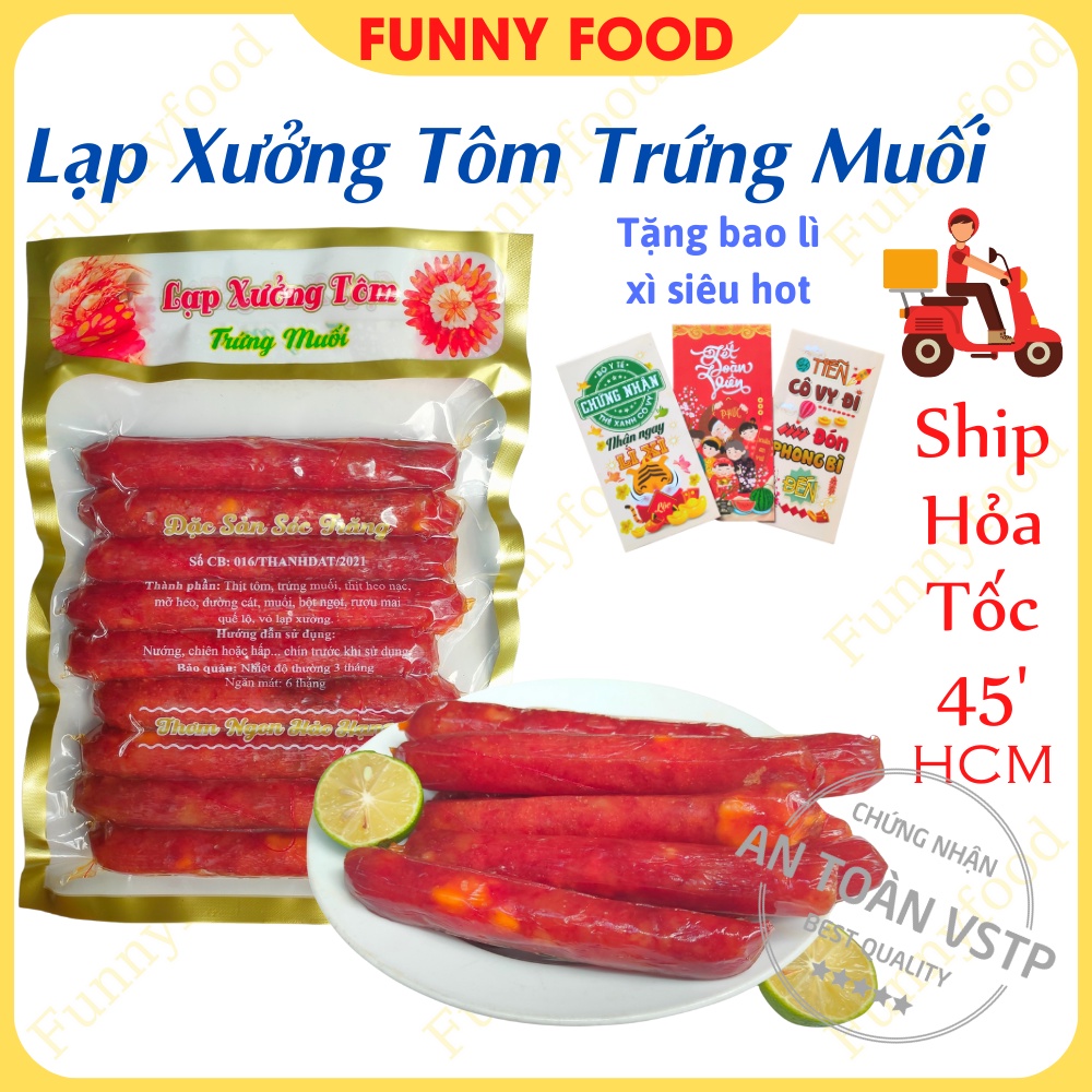 Lạp Xưởng Tôm Trứng Muối - Đặc Sản Sóc Trăng 500g - FunnyFood