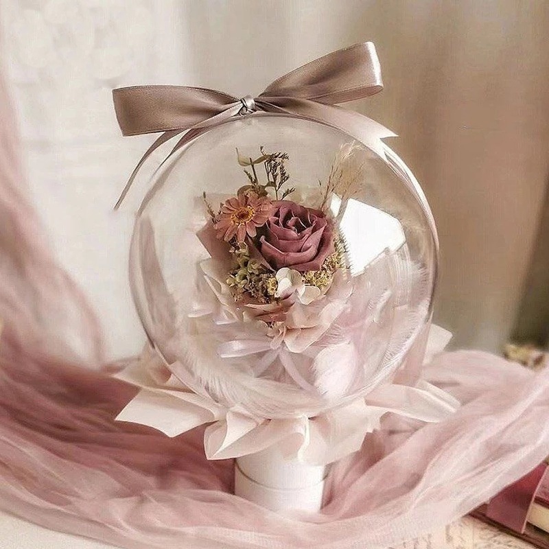 Quả Cầu Pha Lê Acrylic Trong Suốt 14CM Đựng Kẹo / Quà Giáng Sinh Lãng Mạn