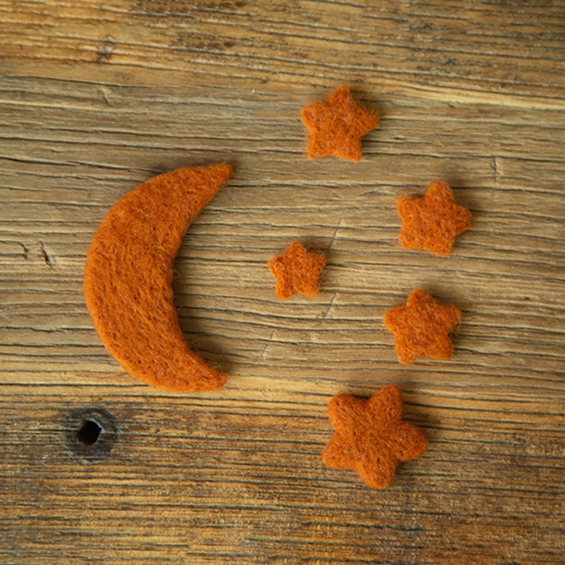 Mặt Trăng Ngôi Sao Mini Bằng Len Nỉ Làm Đạo Cụ Chụp Ảnh Cho Bé Sơ Sinh