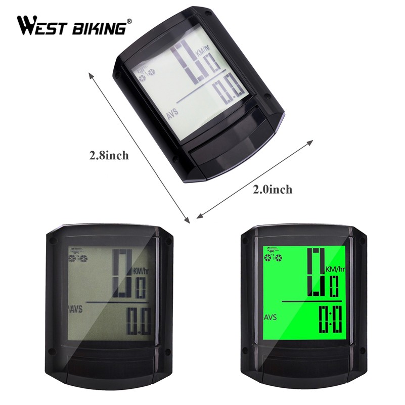 Đồng hồ đo tốc độ WEST BIKING màn hình lcd chống thấm nước 2&quot; đa năng dành cho xe đạp