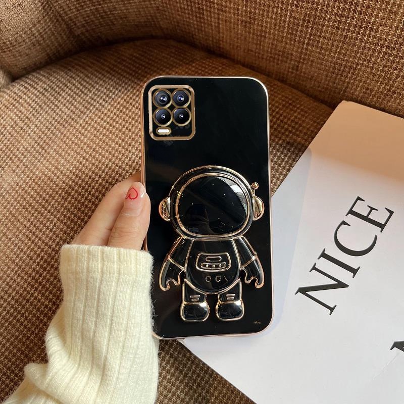 Ốp Điện Thoại Silicon Hình Phi Hành Gia Có Giá Đỡ Gấp Gọn Cho OPPO A97 A74 5G A36 A76 A96 5G A55 4G A74 4G A94 A54 4G