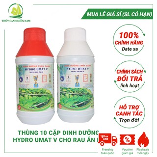 SET (THÙNG) 10 Cặp Dung Dịch Thủy Canh Hydro Umat V cho rau ăn lá | Dùng được cho mọi loại rau, an toàn cho sức khoẻ