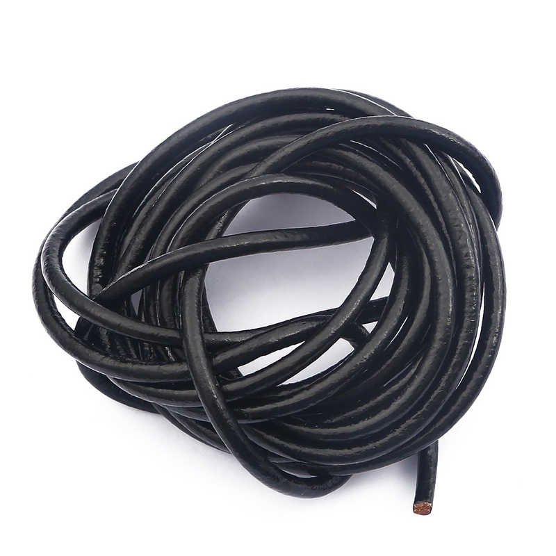 Dây tròn bằng da bò 1-6mm thiết kế 3 màu để làm đồ trang sức/vòng tay
