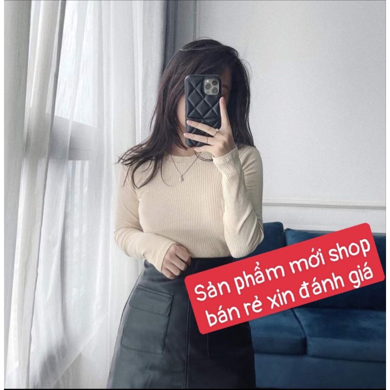 Áo Len tăm nữ cổ tròn tay dài chất gân thun mềm ,mịn, co giãn ôm body nhiều màu sắc giữ nhiệt !