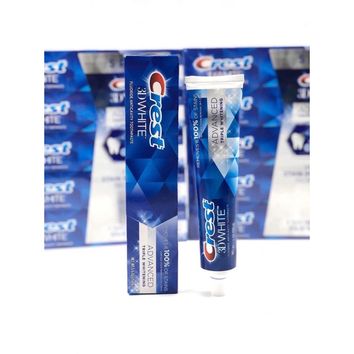 Kem Đánh Răng Crest Làm Sạch Sâu Trắng Răng Thơm Miệng Crest 3D White Advanced Triple Whitening 158g - Khongcoson