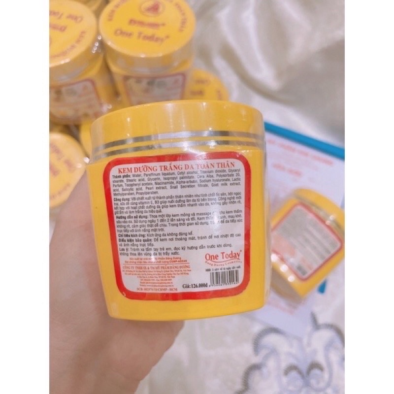 Kem Dưỡng Da ❤ GIÁ TỐT NHẤT ❤ Kem dưỡng trắng da body One Today, nguyên liệu, công thức làm kem trộn trắng da body