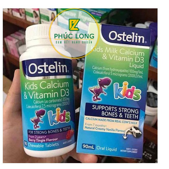 Vitamin D3&Calcium Ostelin Kids (canxi khủng long) cho bé