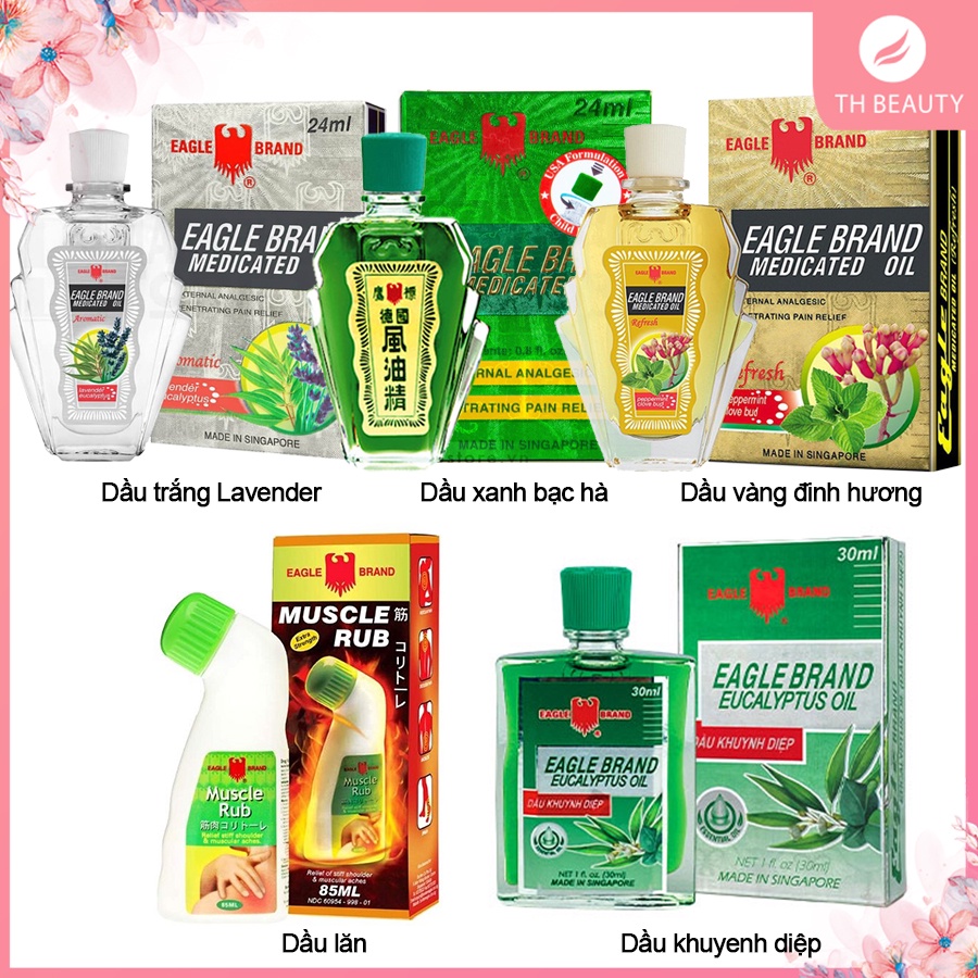 Dầu gió con ó Eagle Brand 2 nắp thị trường MỸ - Made in Singapore (Đọc kỹ mô tả khi mua hàng)