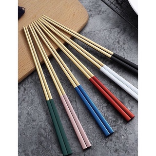 Đũa inox mạ vàng cán màu, inox sus 304