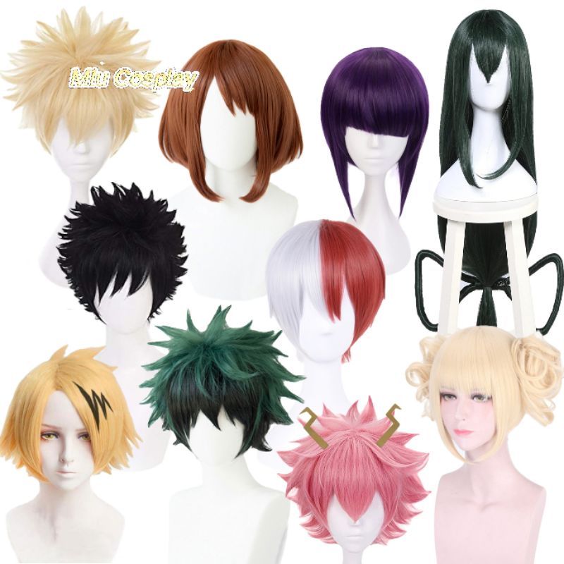 Wig/tóc giả Deku/Ochako/Bakugo/Todoroki/Asui/Tomura/Toga/Ochako/Jiro/Hiro - Boku no hero [Miu Cosplay]