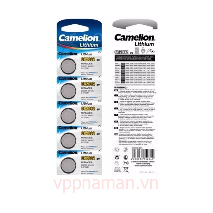 Pin CR2032 Camelion(vỉ 5 viên)