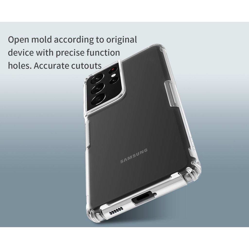 Ốp Lưng Silicon Nillkin Chống Sốc Cho Samsung Galaxy S21, S21 Plus, S21 Ultra  Ốp Lưng Samsung S21 Series Trong Suốt