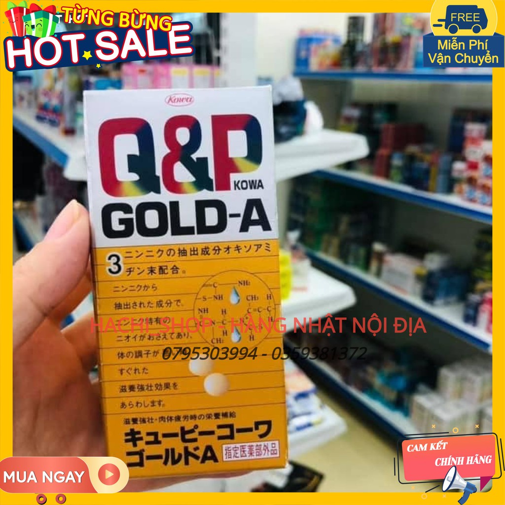 Hộp 180V tổng hợp vitamin, năng lượng Q&P GOLD-A Q&P Kowa Nhật