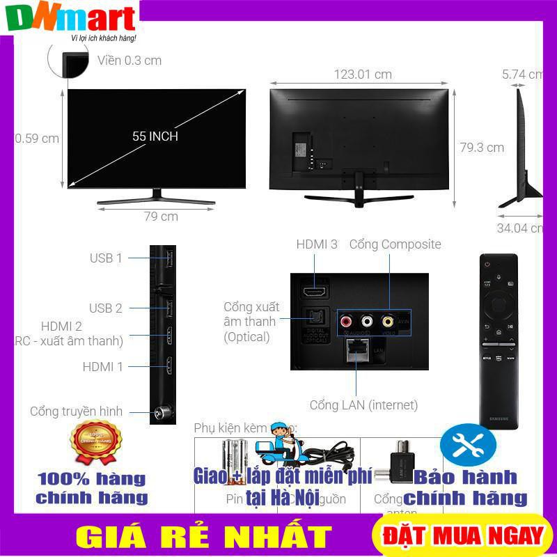 Tivi Samsung UA55TU8500 55inch smart 4K, mới 2020,[ VẬN CHUYỂN MIỄN PHÍ KHU VỰC HÀ NỘI ]