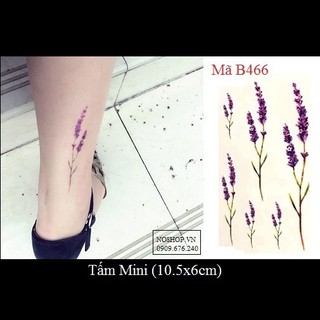 Xăm dán Tattoo hoa lá B466