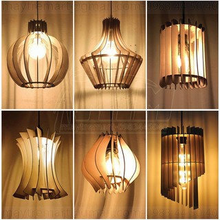 Đèn gỗ tròn trang trí