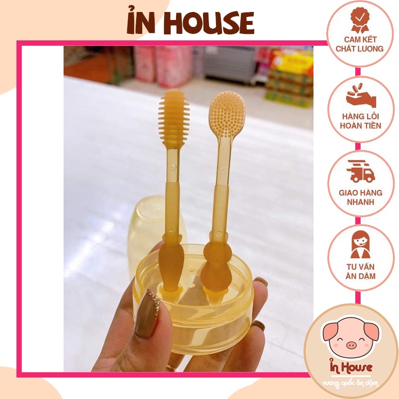 set rơ lưỡi+ bàn chải silicon cho bé từ 1m+
