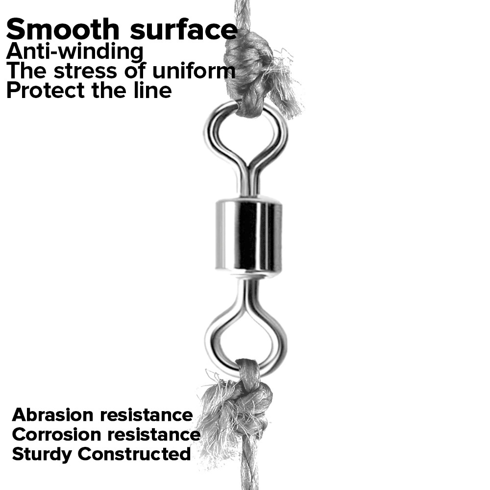 Set 50 đầu nối câu cá bằng thép không gỉ chất lượng cao