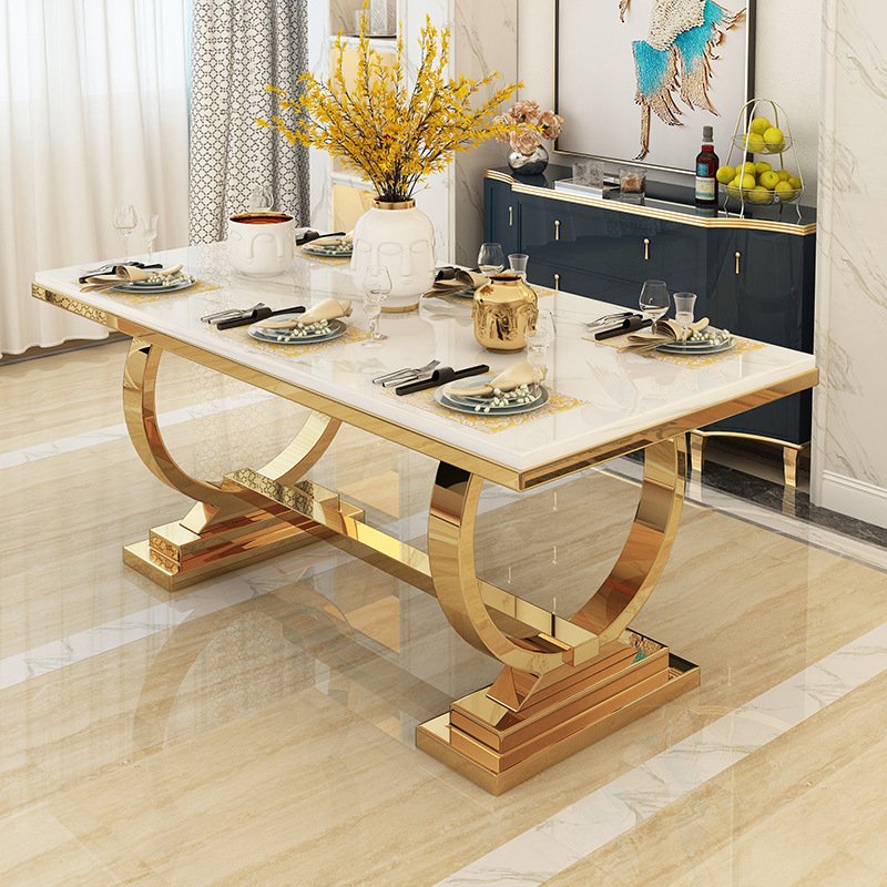 LinhLan_Decor Bàn Ăn Mặt Đá Nhập Khẩu Tân Cổ Điển BC01
