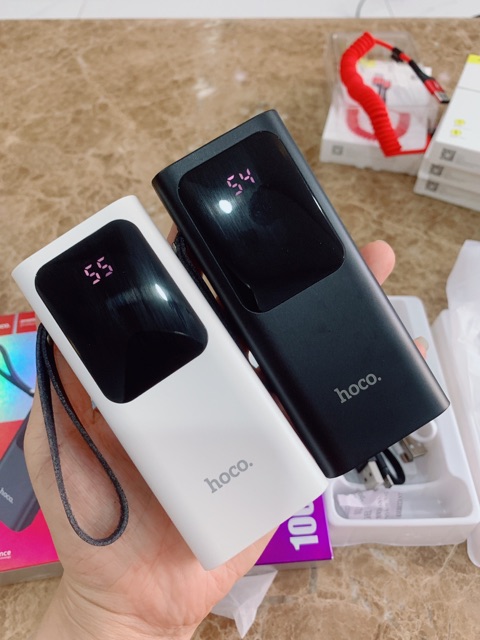 Pin sạc dự phòng Hoco J41 Intelligent Balance 10000mAh Polymer 3 Cổng sạc vào 2 cổng ra USB . Sạc nhanh Hiển thị đèn LED