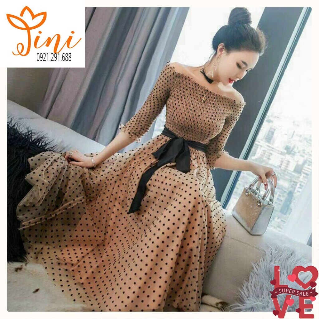 Đầm Ren Phối Hoa Bẹt Vai Siêu Xinh - Váy Đầm Maxi Đi Biển Cổ Trễ Dáng Dài Ren Lụa Cao Cấp Cho Nàng Sống Ảo | BigBuy360 - bigbuy360.vn