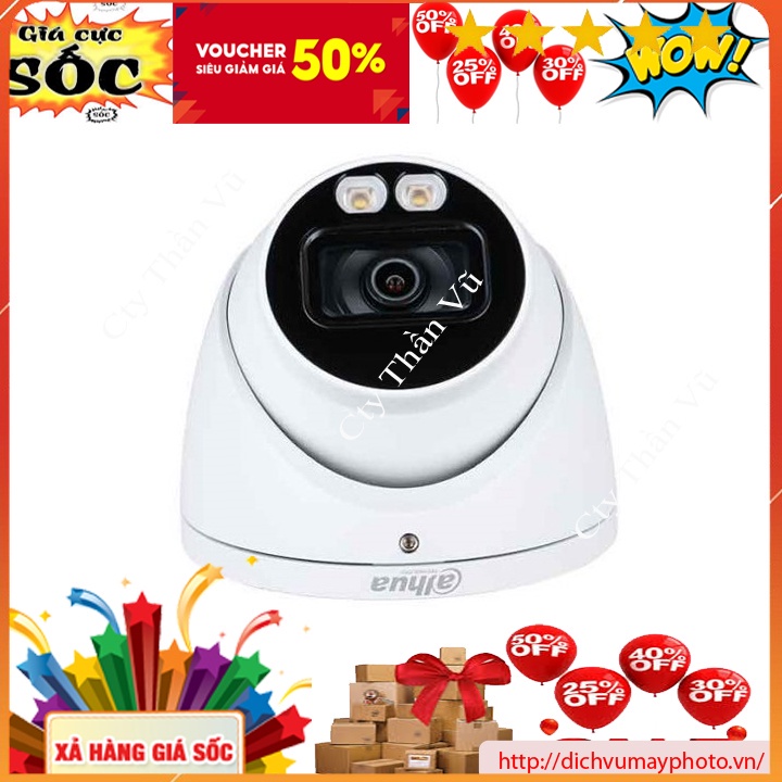 Camera quan sát dahua có màu âm thanh dome 2 led DAHUA HAC HDW1239TP-A_LED