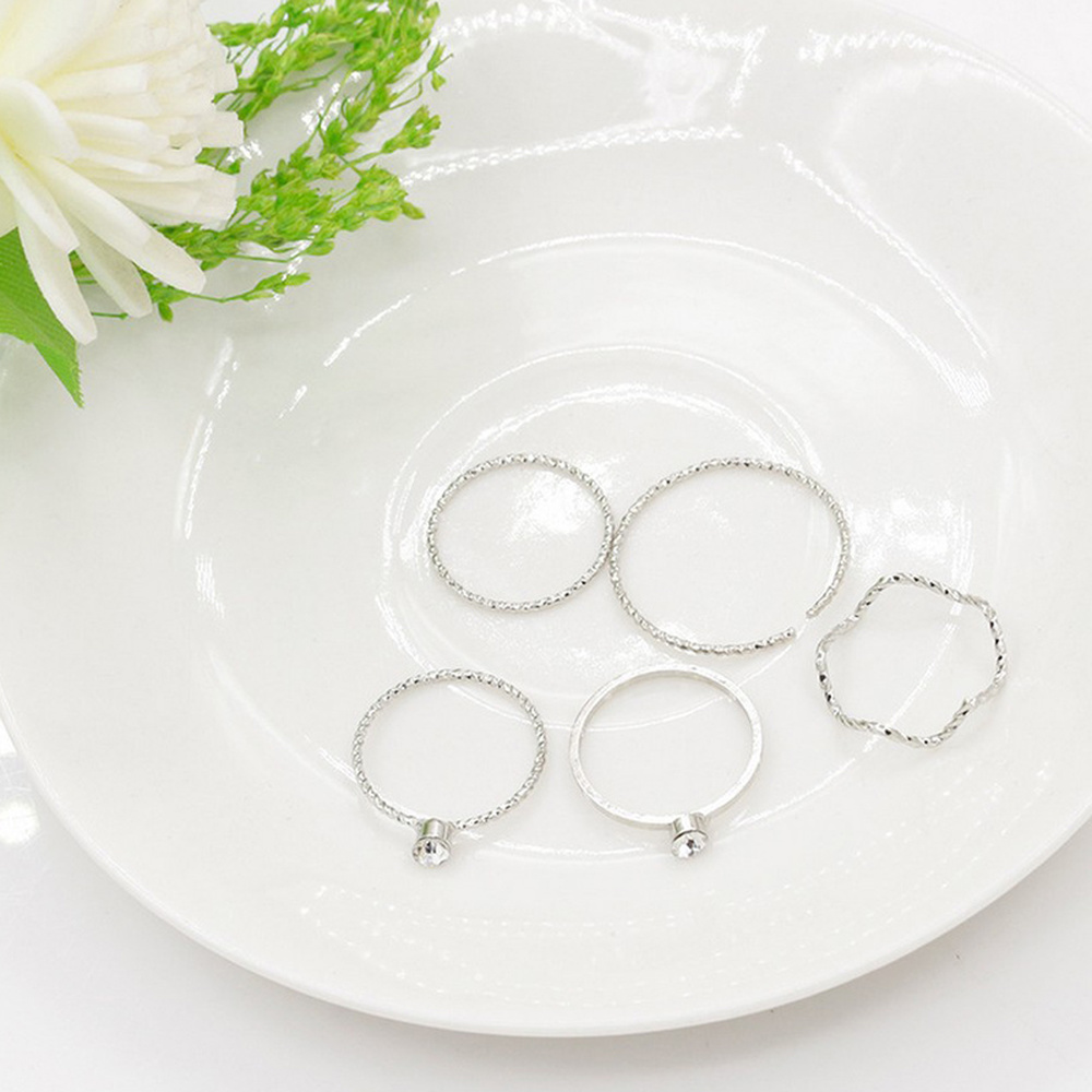 Set 5 Nhẫn Đeo Khớp Ngón Tay Phong Cách Hàn Quốc Dành Cho Nữ